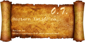 Osztern Tatjána névjegykártya